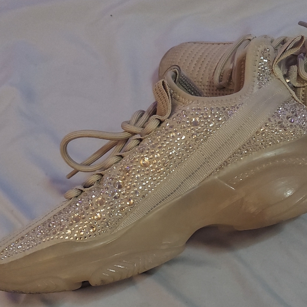 Steve Madden Sparkling Beige Sneakers - Picture 9 of 15